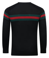 Crew Neck with Red & Green Stripe